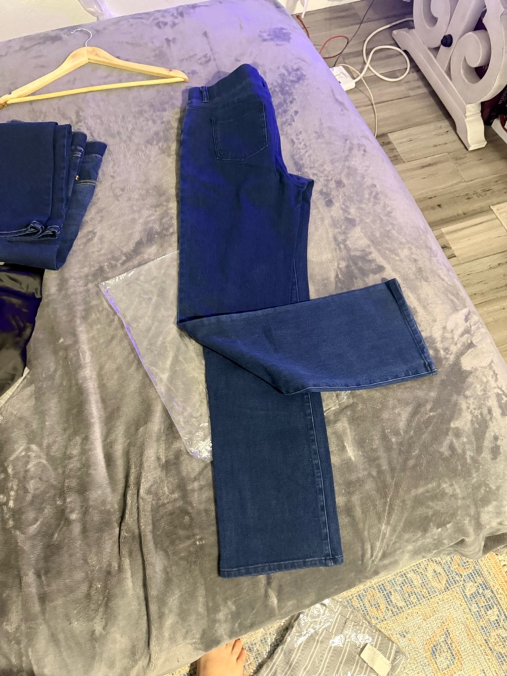 Betabrand Navy Straight-Leg Women's Jeans